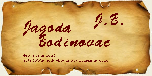 Jagoda Bodinovac vizit kartica